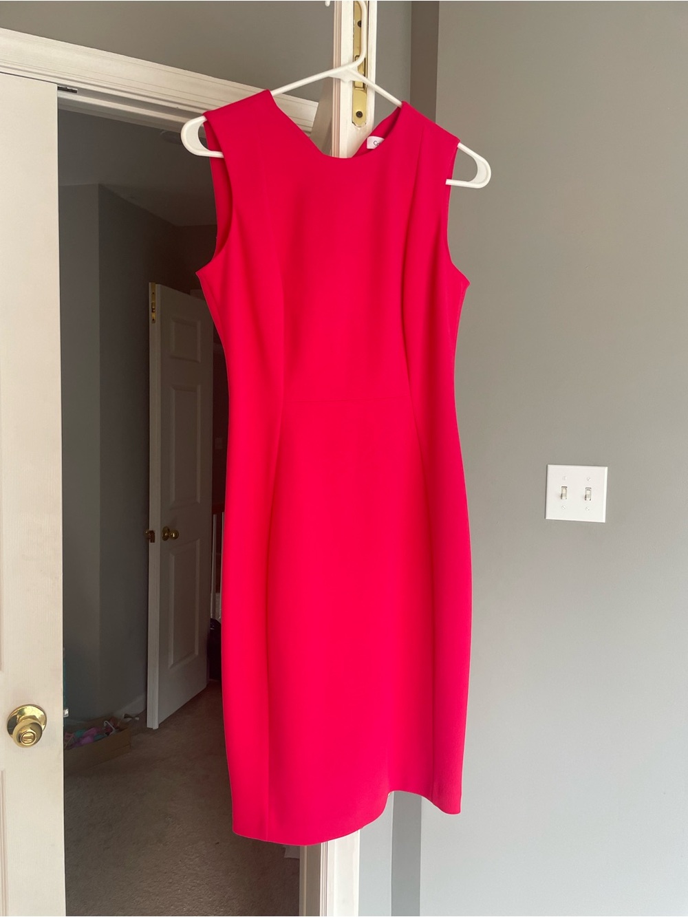 Calvin Klein Bright Pink Sleeveless Sheath Dress